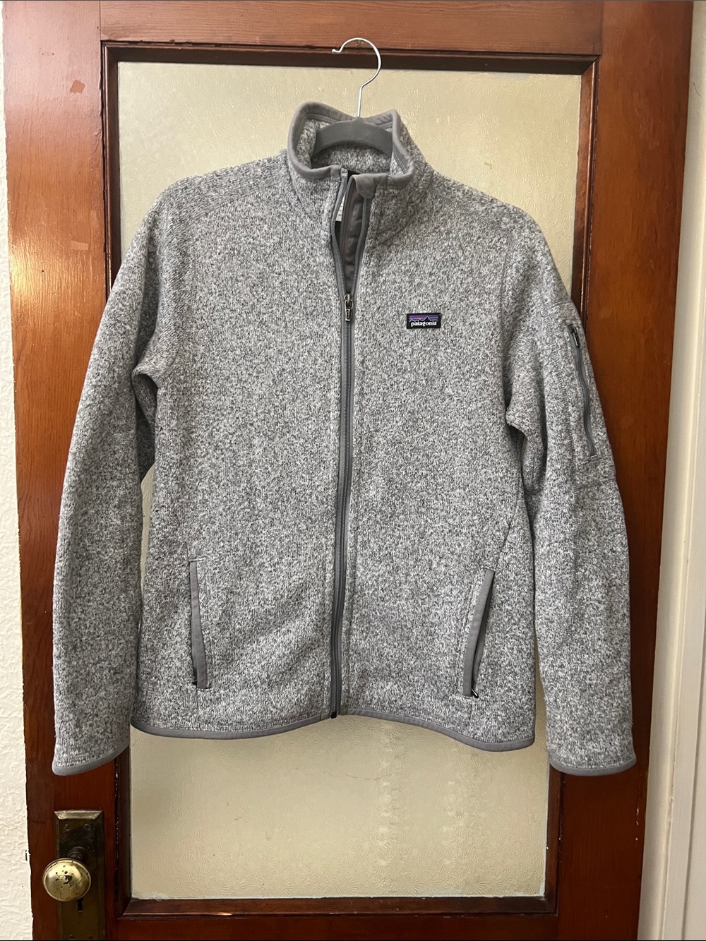 Patagonia Light Gray Heather Full-Zip Fleece Jacket